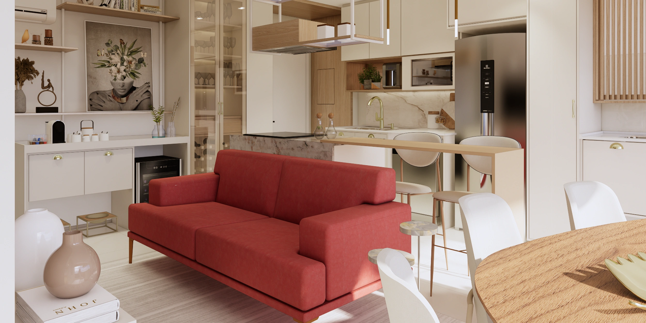 design de interiores apartamento bianco oro